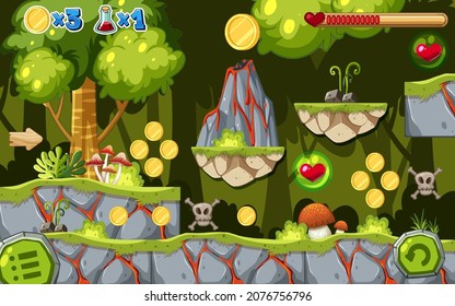 Game Template Jungle Scene illustration