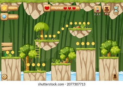 A Game Template Jungle Scene illustration