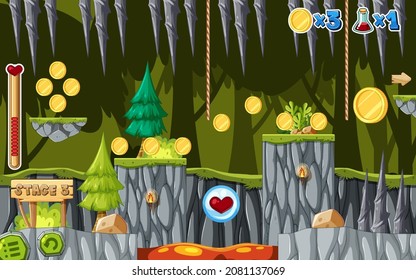 A Game Template Jungle Scene illustration