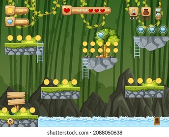 A Game Template Jungle Scene illustration