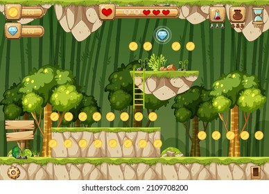 A Game Template Jungle Scene illustration