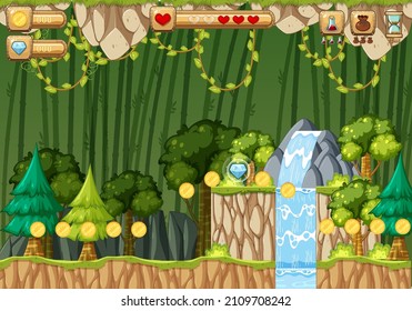 A Game Template Jungle Scene illustration