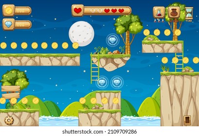 A Game Template Jungle Scene illustration
