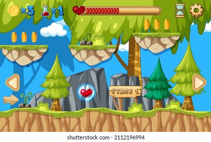 Game Template Jungle Scene illustration