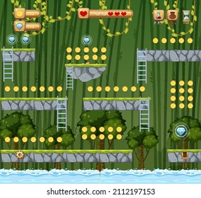 A Game Template Jungle Scene illustration