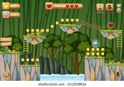 A Game Template Jungle Scene illustration