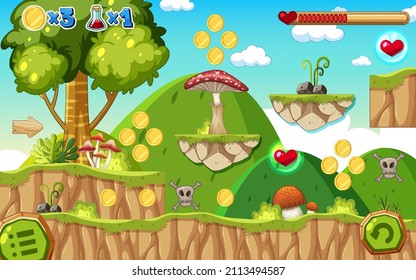 Game Template Jungle Scene illustration