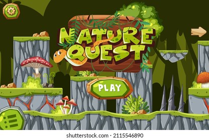 A Game Template Jungle Scene illustration