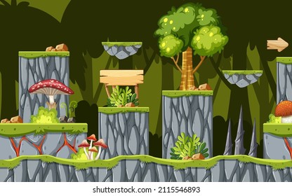 A Game Template Jungle Scene illustration