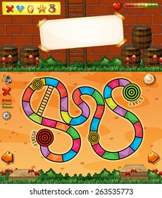 Game template with lawn and underground view