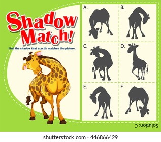 Game template with matching giraffe illustration