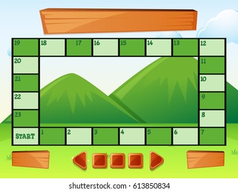 Game template with mountains in background