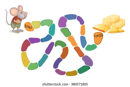 Game template with mouse and cheese background illustration