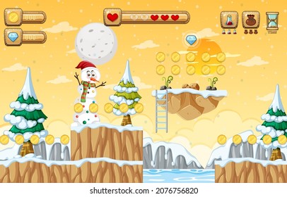 Game Template Nature Forest Scene illustration