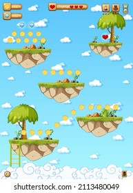 Game Template Nature Forest Scene illustration
