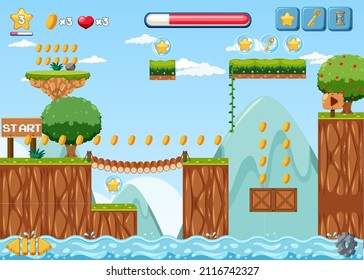 A game template nature scene illustration