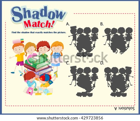 Game template with shadow matching children illustration
