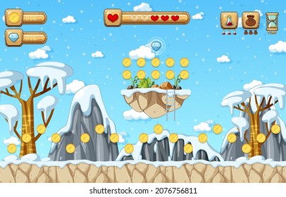 Schneefälle für Spielvorlage, Illustration