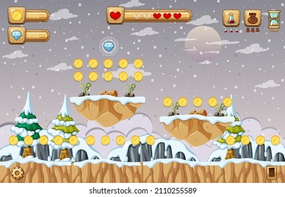Game Template Snow Scene illustration