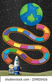 Game template with space and astronaunt