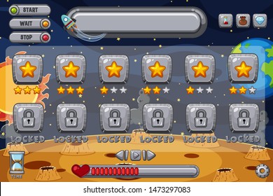 Game template with space in background illustration