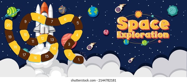 Game template with space background illustration