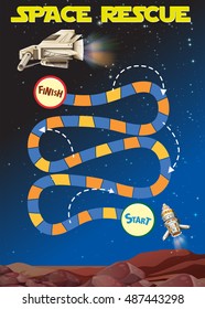 Game template with space in background illustration