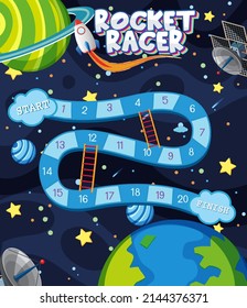 Game template with space theme background illustration