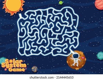 Game template with space theme background illustration
