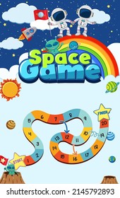 Game template with space theme background illustration