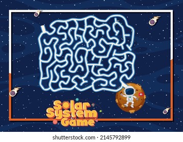 Game template with space theme background illustration