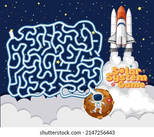 Game template with space theme background illustration