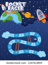 Game template with space theme background illustration