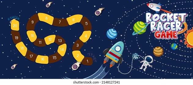 Game template with space theme background illustration