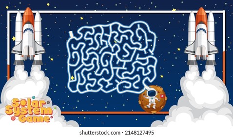 Game template with space theme background illustration