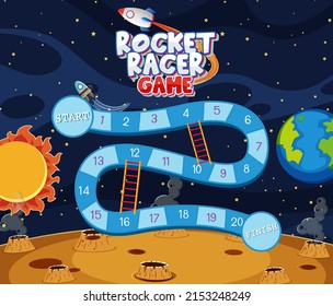 Game template with space theme background illustration