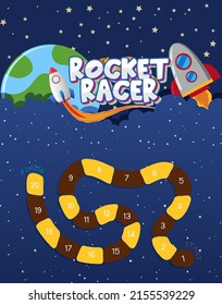 Game template with space theme background illustration