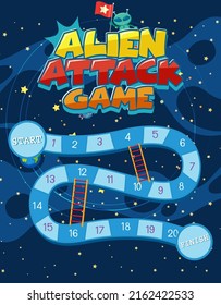 Game template with space theme background illustration