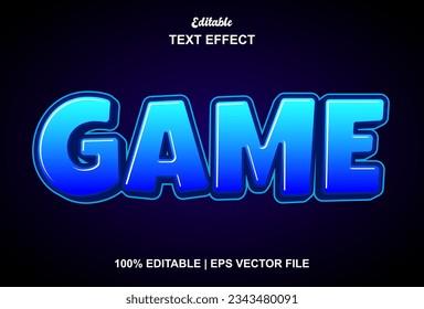 game text effect with blue color graphic style editable.