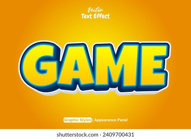 game text effect graphic style orange  color editable.
