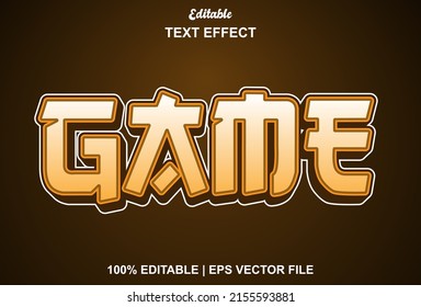 game text effect with orange color.