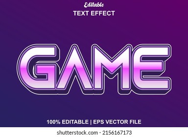 game text effect with purple color.