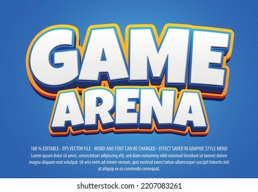 Game text effect template with 3d style use for logo and business brand