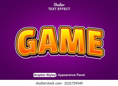Game text effects with graphic style and editable.