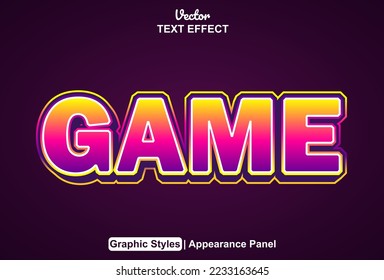 Efectos de texto de juego con estilo gráfico y editable.