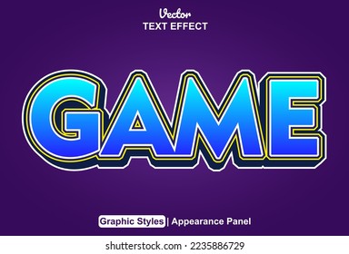 Game text effects with graphic style and editable.