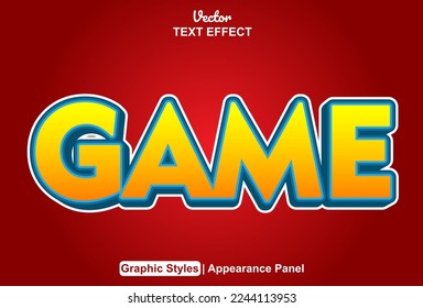 Game text effects with graphic style and editable.