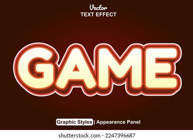 Game text effects with graphic style and editable.