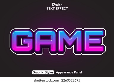 Game text effects with graphic style and editable.