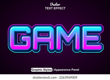 Game text effects with graphic style and editable.